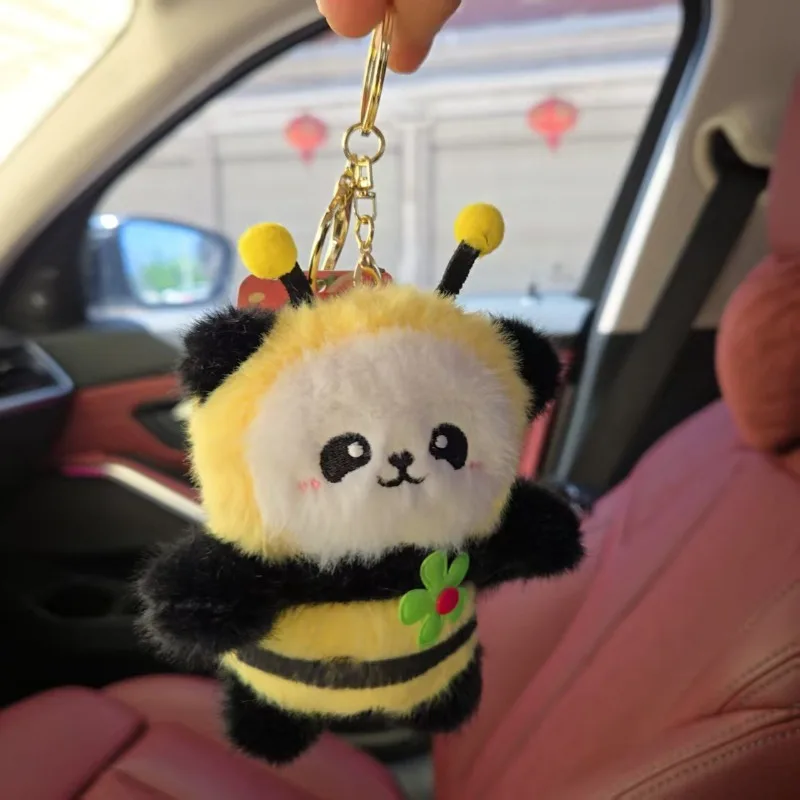 Breloczek Miniso Creative Back Bee Panda, kreatywny, uroczy dodatek do torby, najlepszy prezent urodzinowy, prezent świąteczny dla przyjaciół.