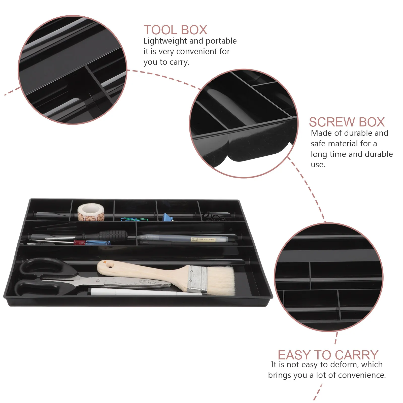 Plastic Office Drawer Organizer Multi-Grid Desktop Storage Box Vanity Organizer for Bathroom Cosmetics