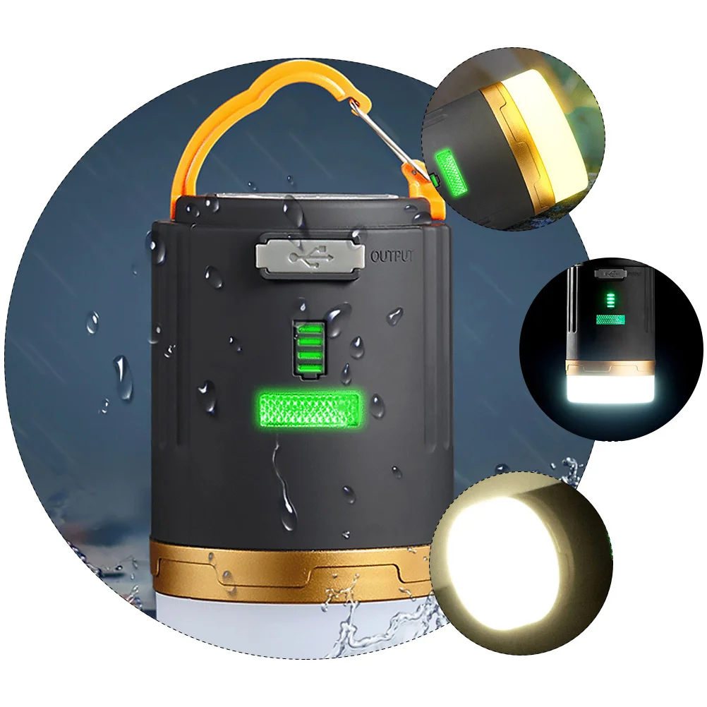 

1Set LED Camping Tent Light Rechargeable Waterproof Strong Flashlight Magnetic Hook Multifunction Emergency Outdoor Mobile Phone