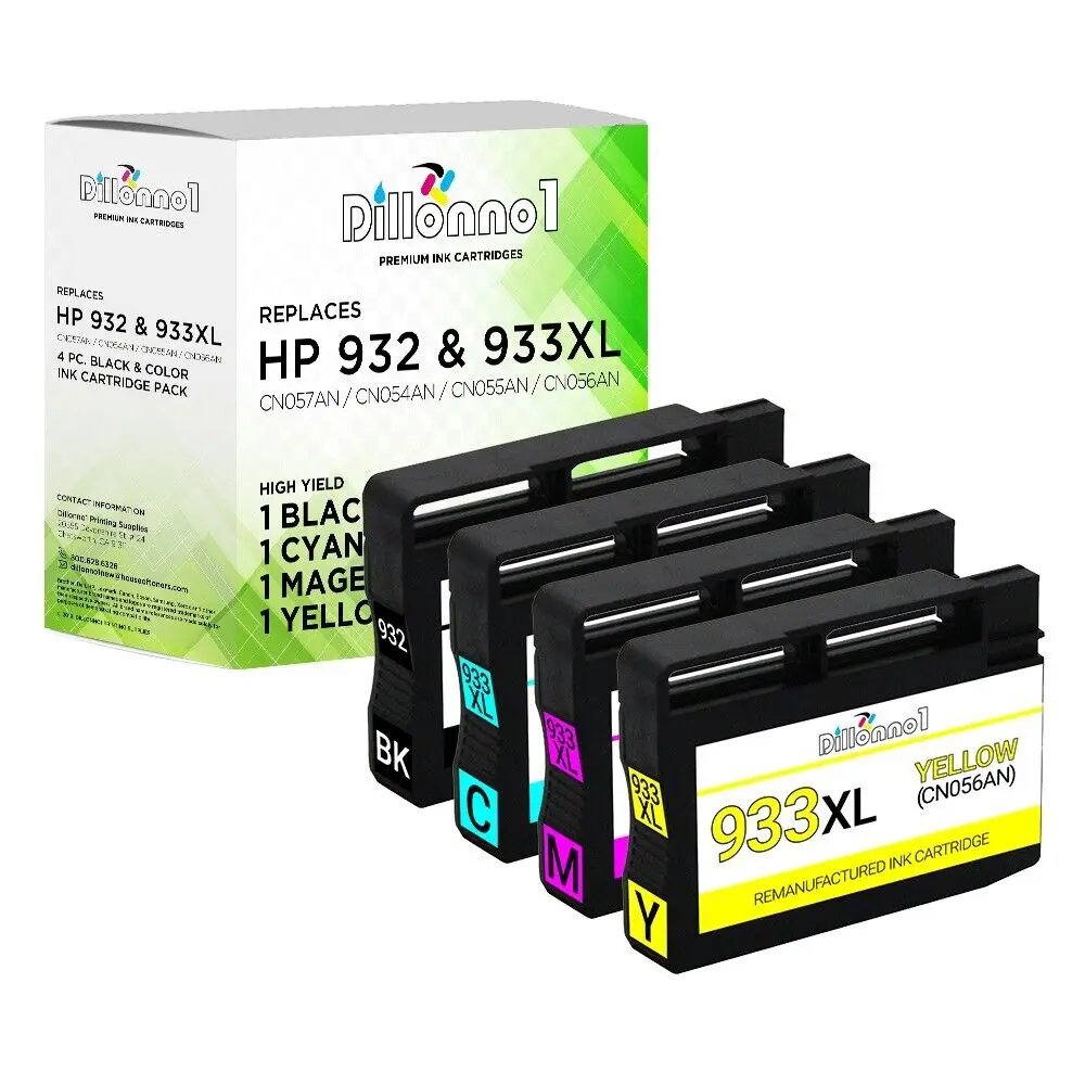 4-pk Voor Hp 932 933 Xl Inkt Voor Officejet 7110 Eprinter 7610 7612 Serie Printer