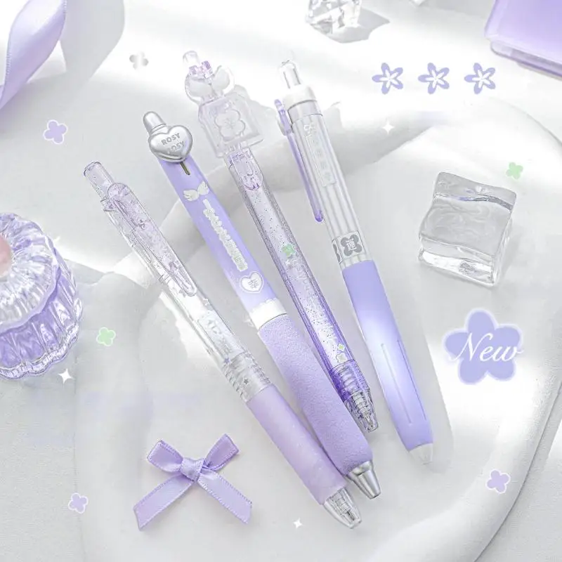 4 قطعة قلم أحبار جل أنيق قابل للسحب مع مشبك من البلاستيك 0.5 مللي متر قلم جل أحبار سوداء سريعة الجفاف لتدوين الملاحظات 896C