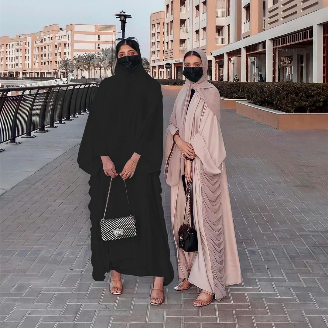 Sukienki muzułmańskie Abayas dla kobiet Turcja Dubaj Sznurowany elegancki kardigan Szaty Vintage Wzburzona sukienka Maxi Damska Casual z długim rękawem