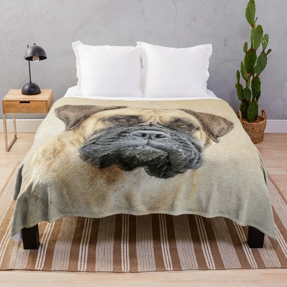 

Bullmastiff Painting - Cute Original Dog Art Throw Blanket Summer Blankets For Bed Blankets