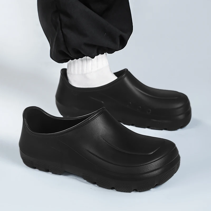 Hotel Kitchen Chef Shoes Slip On Waterproof Oil-Proof Kitchen Chef Clogs Non-slip Resistant Work Shoes For Cook Size 38-45