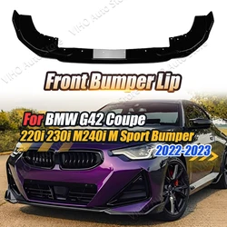 For BMW 2 Series G42 218i 220i 220d 230i Coupe M Sport 2022-2024 Car Front Bumper Lip Splitter Diffuser Body Kit Spoiler Trim