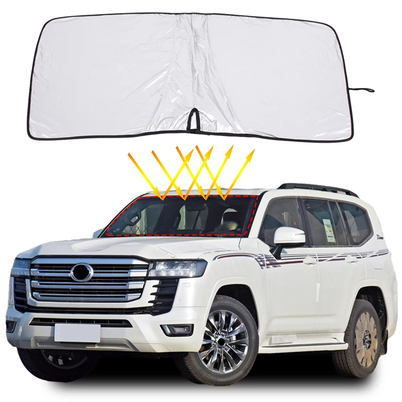 For Toyota Land Cruiser 2016-2022 Car Window Sun Shade Block UV Rays Sun Visor Protector Car Windshield Visor Cover Sunshade