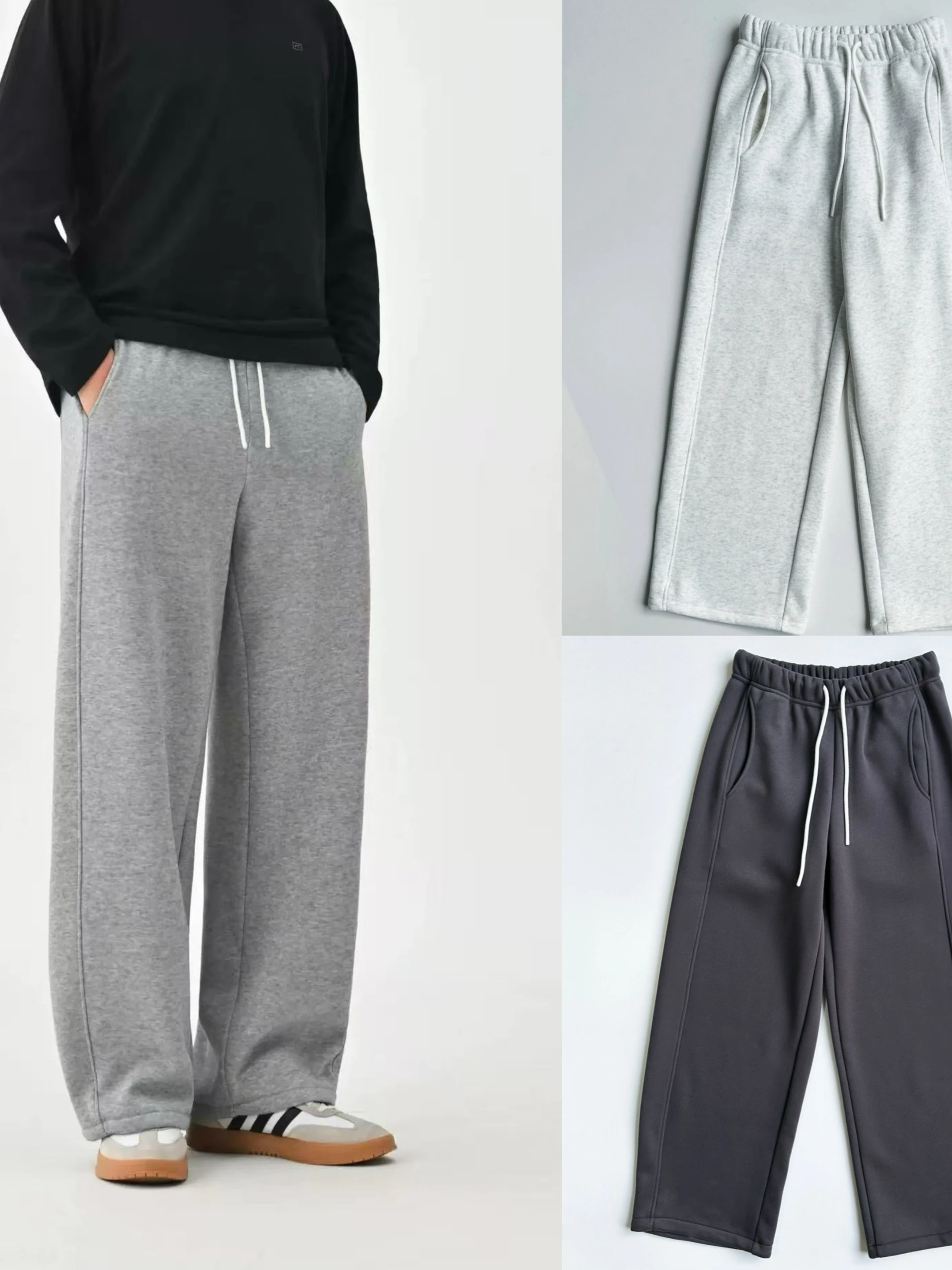 

Удобные модные брюки с флисовой подкладкой и шнурком, универсальные теплые спортивные брюки с прямым кроем и расклешением от колена