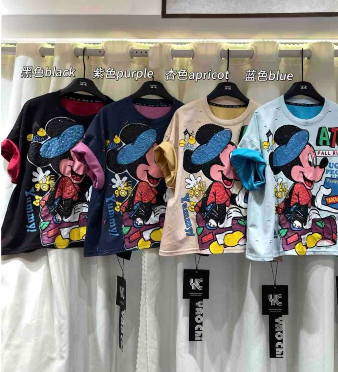 

2026 New Spring Summer Large Size Women Short Sleeve T-shirt Trendy Mickey Printed All-match Round Neck Casual Students Tees