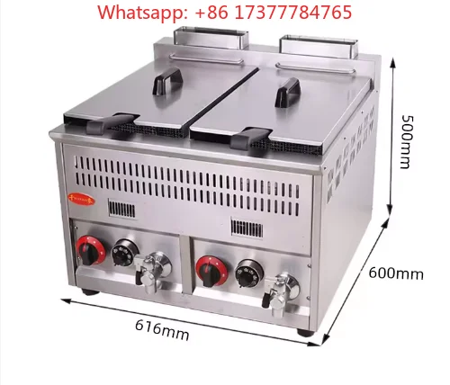 Dual-Burner Stainless Steel Large Capacity Countertops Deep Fryer Fast-Heating Kitchen Equipment for Restaurants and Hotels