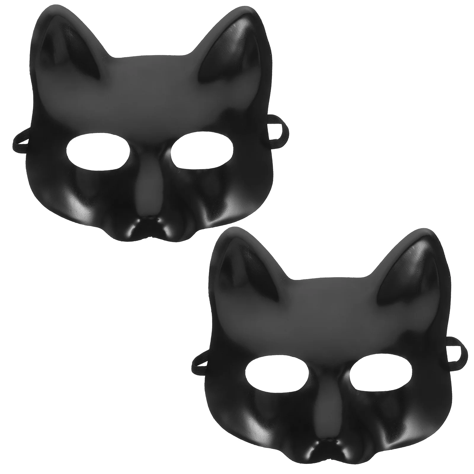 

2Pcs Blank Cat Masks Paintable Paper DIY Halloween Masquerade Scary Animal Party Halloween Masks