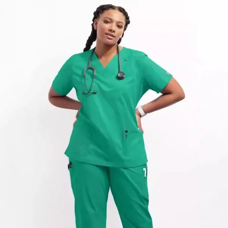 Ensemble Srcub en polyester pour femme, vêtements de travail pour médecin, uniformes médicaux haut de gamme, ultra doux, générateurs trempés, manches courtes, fendu, été, 118