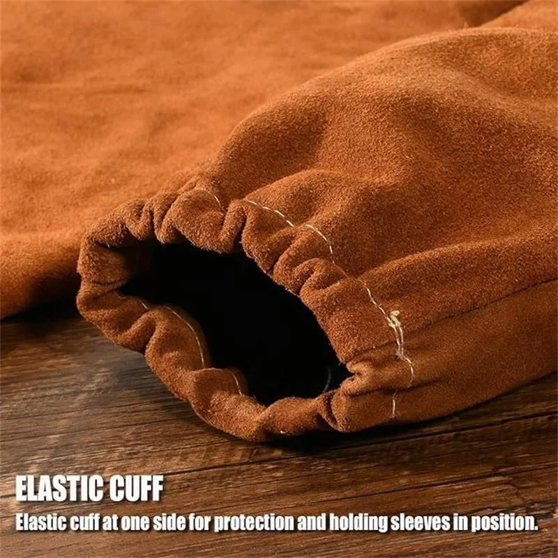 1 Piece Leather Heat-Insulating Welding Glove Cover Anti-Scald Spark Splashing Arm Welding Suit Sleeve Protective equipment