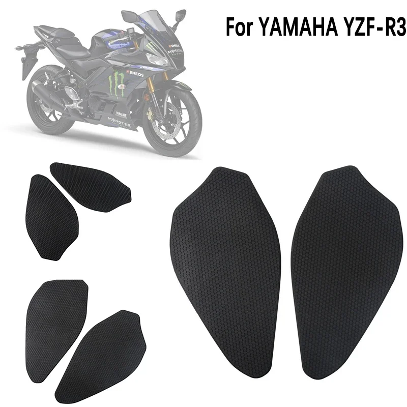 Motorfiets Tankpad Beschermer Sticker Sticker Gas Knie Grip Tractie Pad Kant Voor Yamaha YZF-R3 Yzfr3 Yzf R3 2019-2023