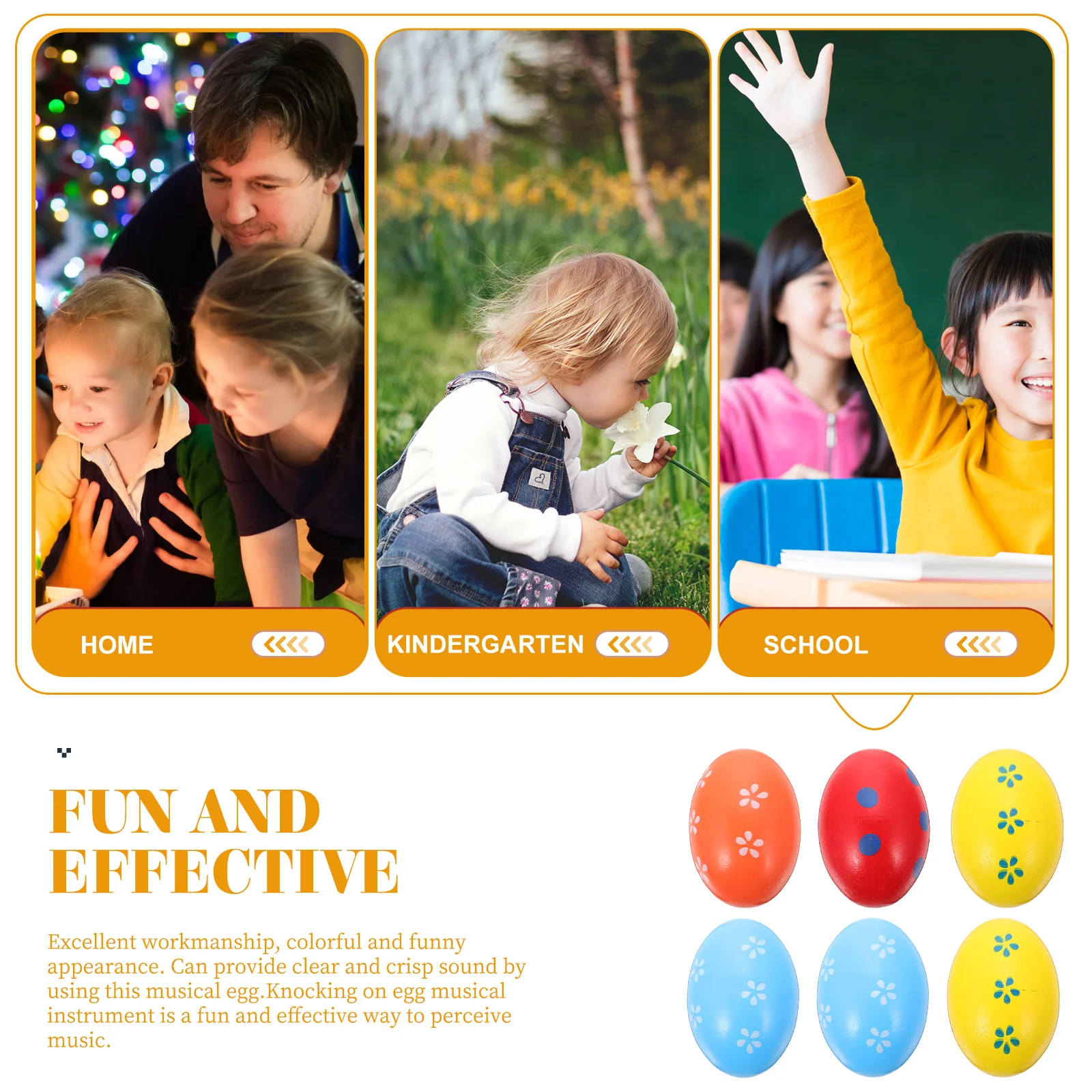 

6 Pcs Maracas Instruments Musical Shake Eggs Shaker Shakers for