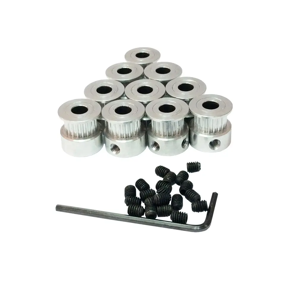 

Pack of 10pcs 2GT/GT2 Teeth 20 Bore 5mm 6mm 6.35mm 8mm Timing Belt Pulley for GT2 Belt Width 6mm 3D Printer Parts