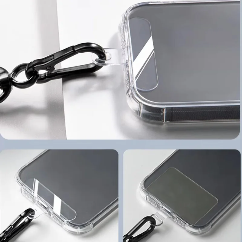 

1/3/5Pcs New Transparent Mobile Phone Lanyard Straps Patch Replaceable Fixed Card Shell Connection Pendant With Lanyard Hole