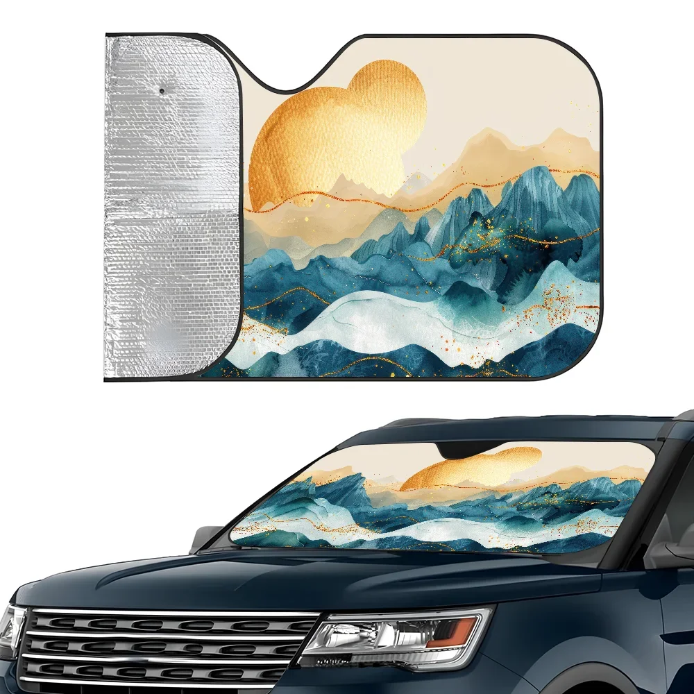 

Mountain Land Car SunSha Складной радиатор на переднее окно автомобиля Солнцезащитный козырек на лобовое стекло Блоки УФ-лучей Солнцезащитный козырек