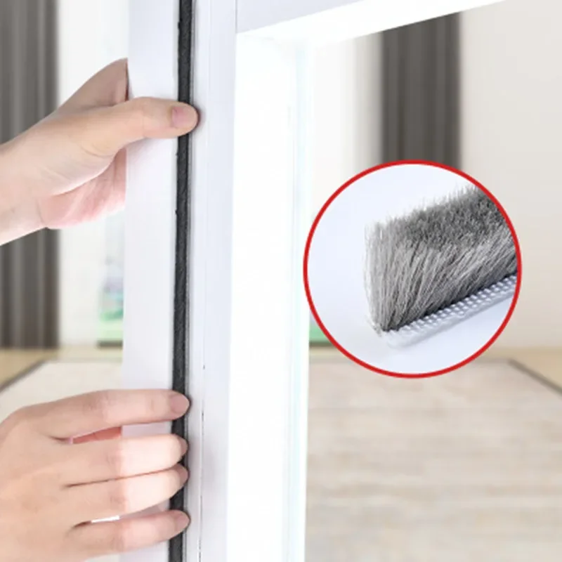 3M/5M/10M Door Window Sealing Strip Soundproof Brush Seal Elastic Straight Hair Sealing Strip Door Window Etc Seal Weather Strip