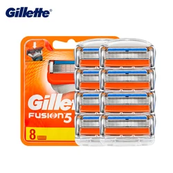 Gillette Fusion 5 Lama di rasoio 5 strati Testina di rasatura manuale di sicurezza Sostituzione rasoio per barba Ricariche Cassette per uomo Cura del viso
