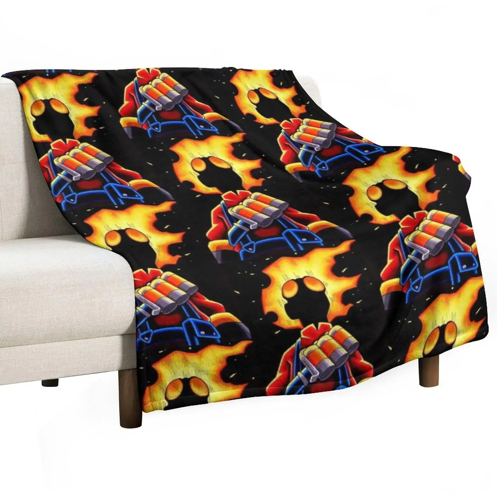 

Pyro up in flames Throw Blanket Decorative Beds Bed linens heavy to sleep Nap Blankets