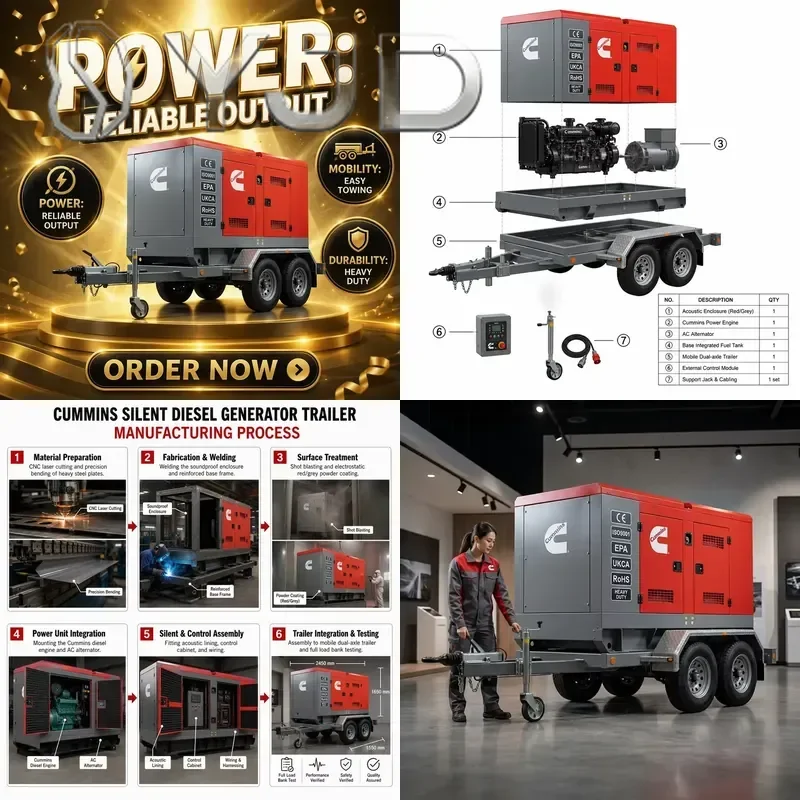 Reliable Heavy Silent Generator 40-600KVA 3Phase Auto Start ATS Option Stable Power for Data