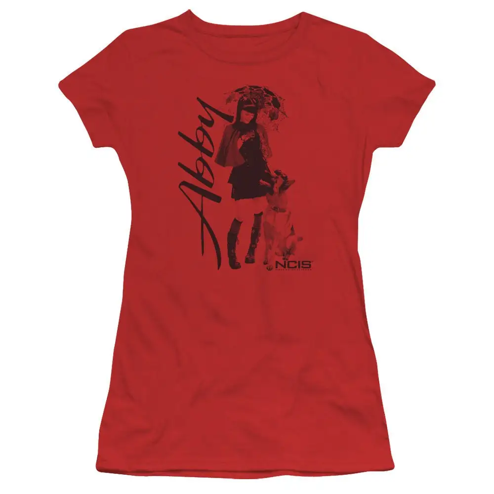 

NCIS Abby and Jethro Woman s Juniors Red T Shirt