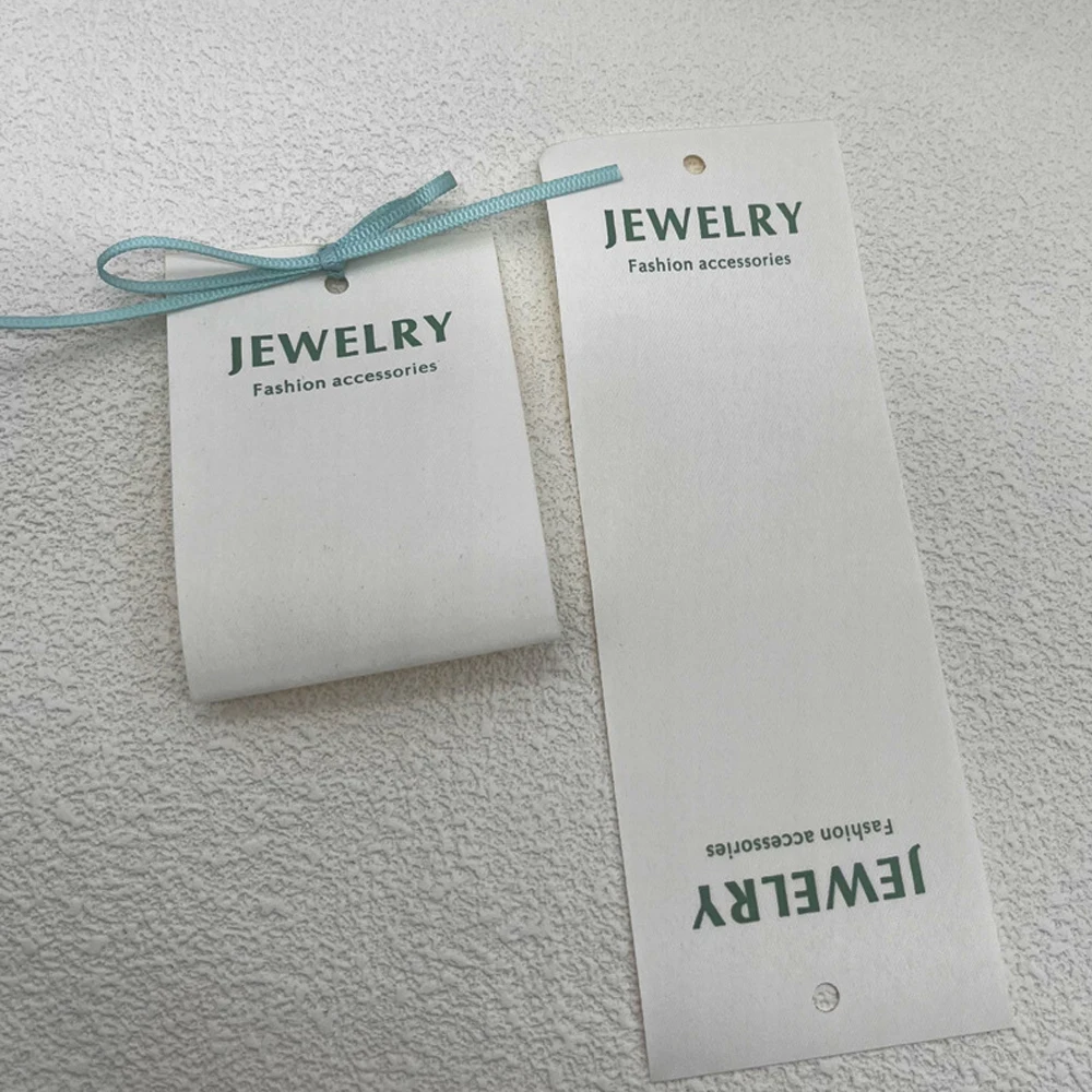 50/100 Personalisierte 6x17cm Schmuckkarten Ring Ohrring Baumwollstoff Etikettenhalter Organizer Armband Anhänger Ohrstecker Anhänger mit individuellem Namen – Detail 8