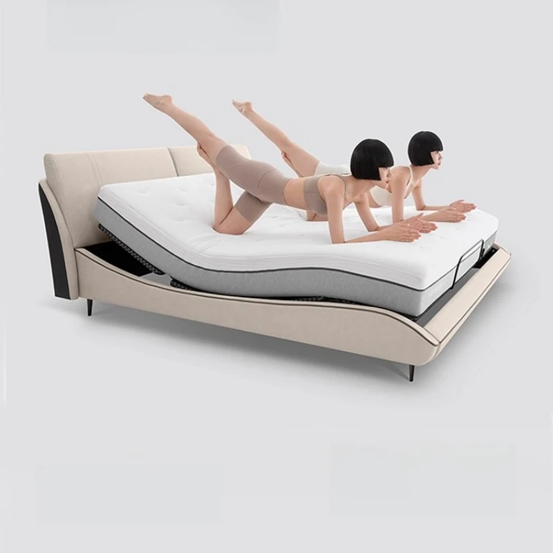 Wooden Space Saving Bed Floating Platform Safe Massage Headboards Bed King Size Frame Letto Matrimoniale Lounge Suite Furniture