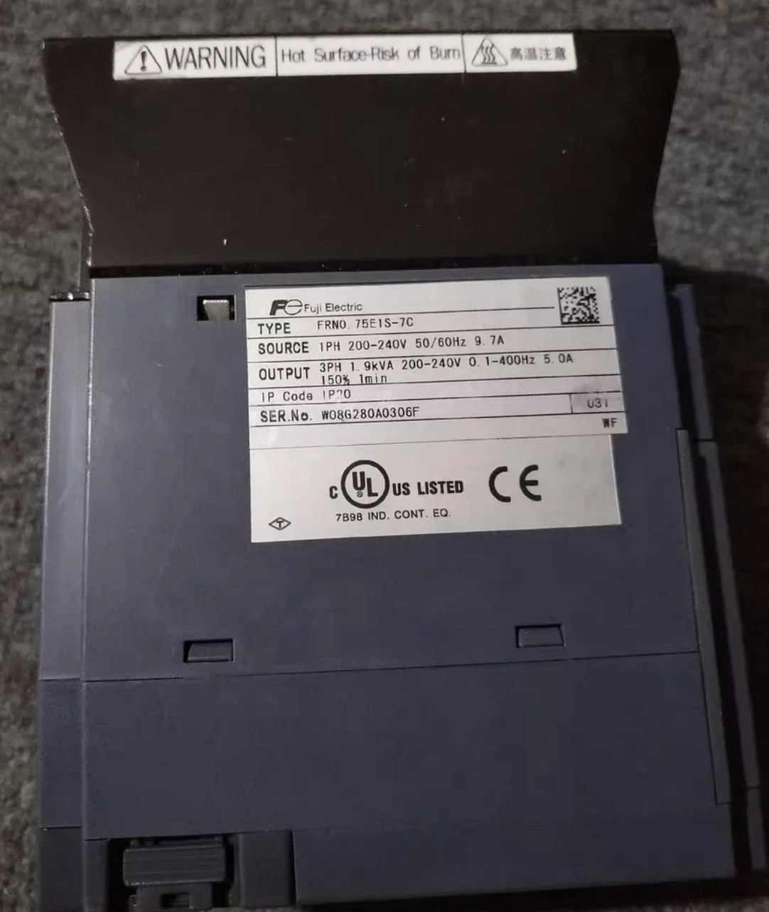 Used frequency converter, GRN0.75E1S-7C, 0.75KW 220V, function package