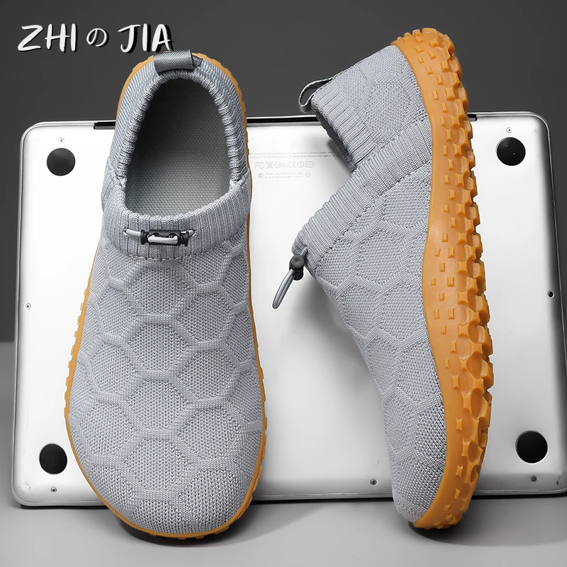 

Couple Spring Mesh Fashion Breathable Flat Sneakers Barefoot Casual Shoes Men's Oversized New Wide Head Shoes 36-48