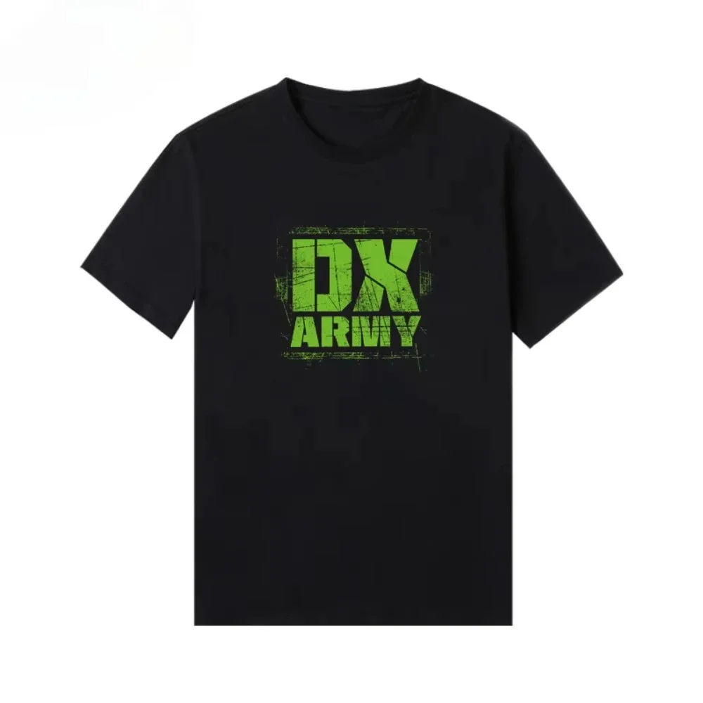Wwe marca de moda americana 2025 verão nova combinação dx manga curta impressa camiseta solta casual