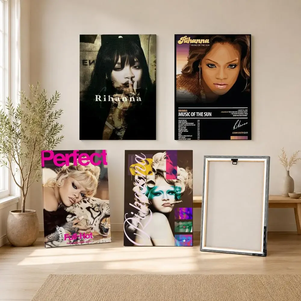 Luxury R&B Singer R-Rihanna Framed Wall Painting Framed Canvas Wall Art Print | Modern Poster | Home Hallway Decor