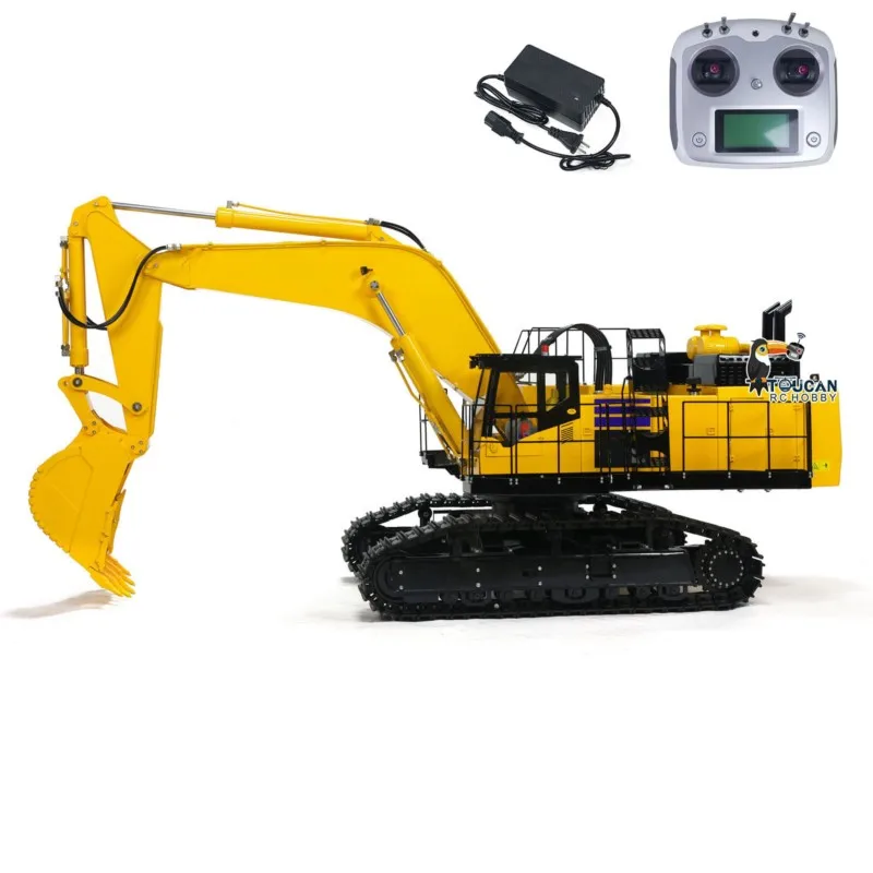 Excavadora hidráulica RC a escala 1/8 PC1250, construcción de Metal resistente, Radio Control TOUCAN, camión excavador terminado, vehículo Tot