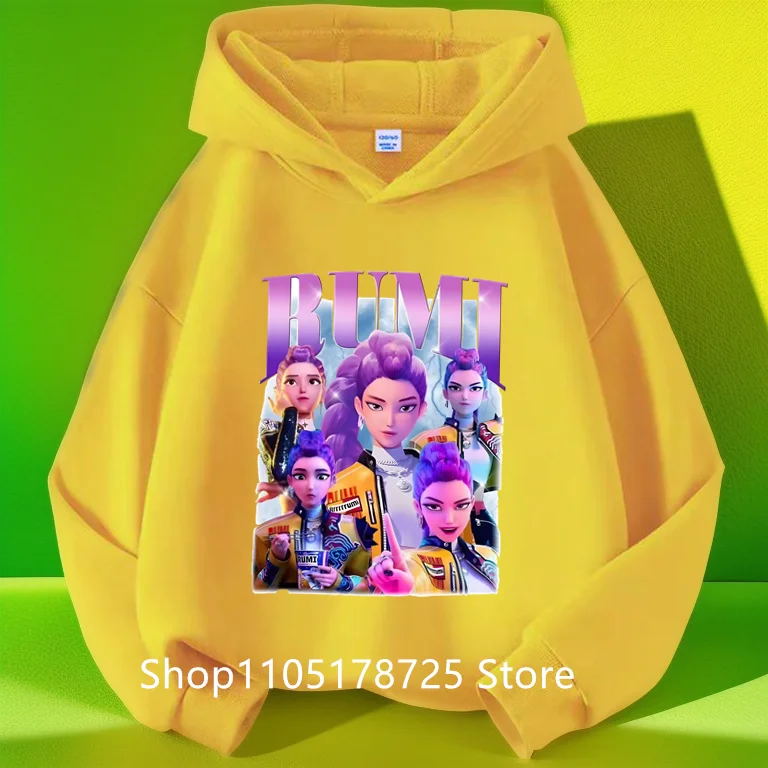 2026 KPop شيطان الصيادين Huntrix هوديي طفل الفتيات الفتيان موضة البلوز Harajuku كم طويل البلوز الاطفال جديد الكرتون القمم #3