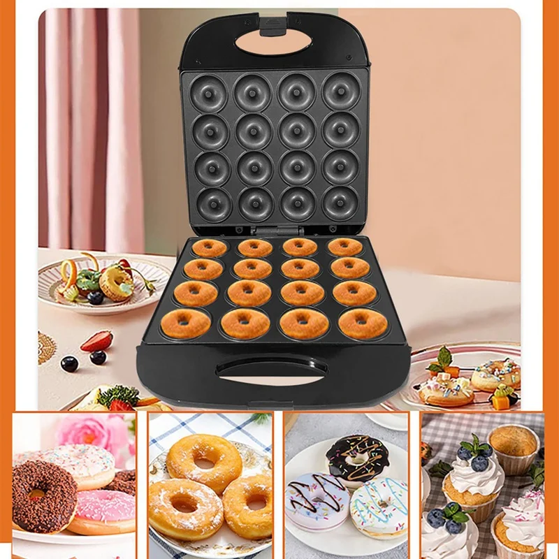 AS60-Mini Donut Machine Donut Maker Bakes 16 Mini Donuts (Plugue dos EUA)