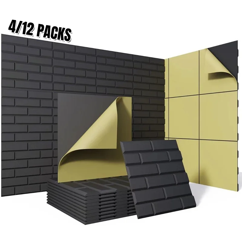 Brick Texture Soundproof Wall Decor Felt Board for Sound Absorption Echo Reduction Background Self-adhesive Acoustic Felt Panels