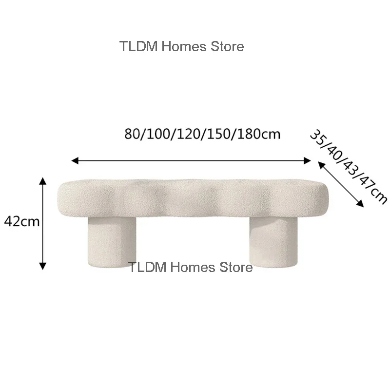 Nordic Designer Stools Creative Living Room Furniture Lamb Velvet Bench Home Sofa Ottomans Entrance Bedroom Shoe Changing Stool image 6