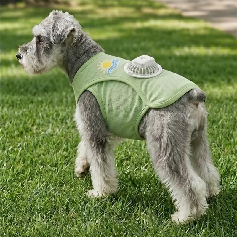 ABUI-Sunproof Dog Vest With Fan Removable USB Charging 3-Speed Wind Setting Summer Pet Clothes
