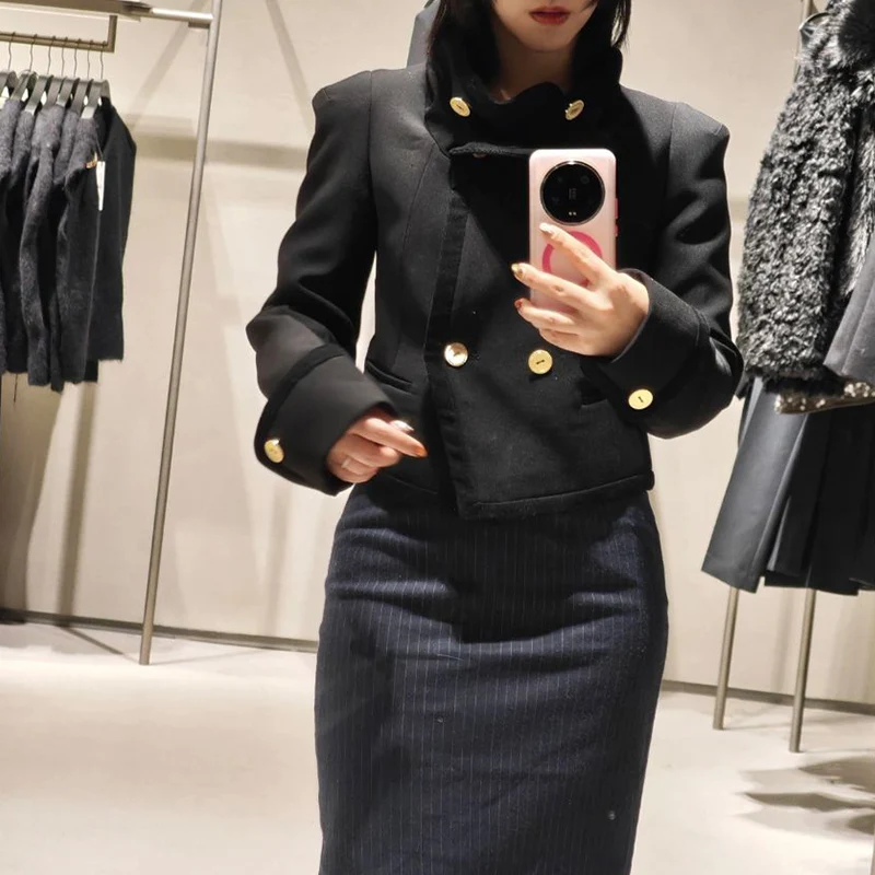 Tidalyf Women's Jackets Spring 2026 New Fashion Slim Short Elegant Warm Spring Coats Chic Youth Travel Joker Street Jacket Coats