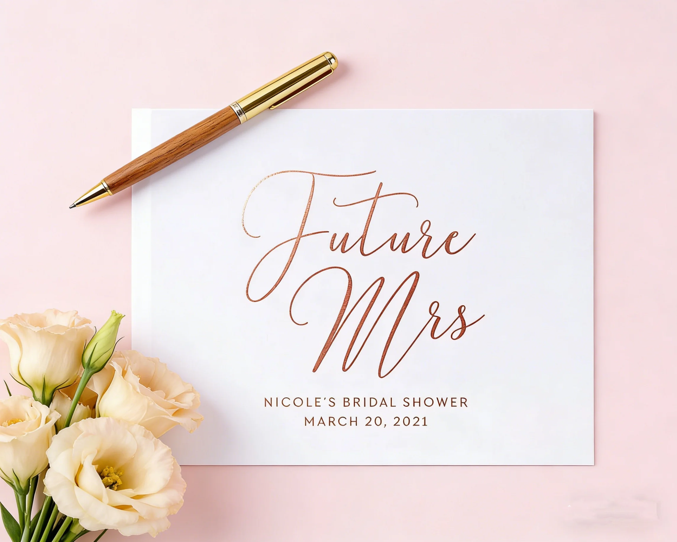 

Книга для гостей на свадебный душ и вечеринку в честь помолвки | Персонализированный фотоальбом с золотой фольгой "От Мисс до Миссис", подарок для будущей невесты на помолвку.