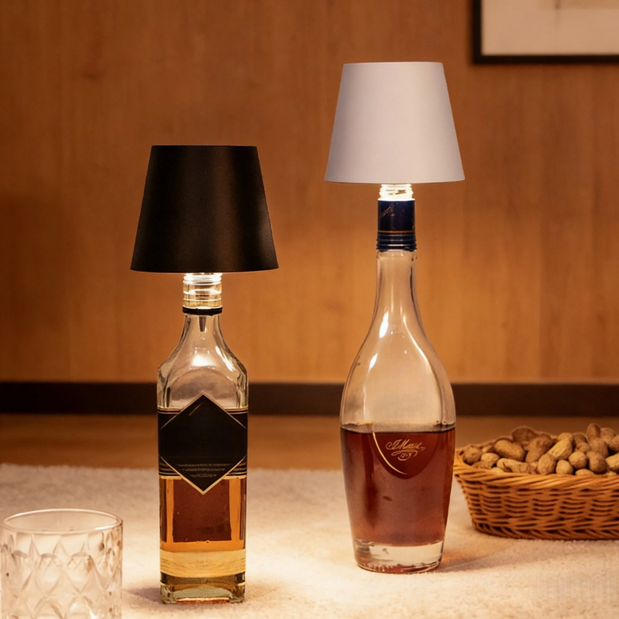 

1 шт. светодиодная перезаряжаемая настольная лампа для бутылки вина с 3-цветным бесконечном затемнением, подходит для любой бутылки/бара/вечеринки/ресторана/подарка