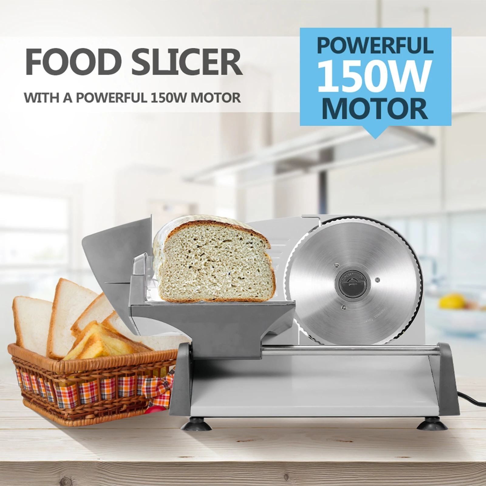 

Electric Food Slicer Electric Food Slicing Tool 180w Stainless Steel Veggie Chopper Kitchen Tool for Meat Fruit Vegetable Bread