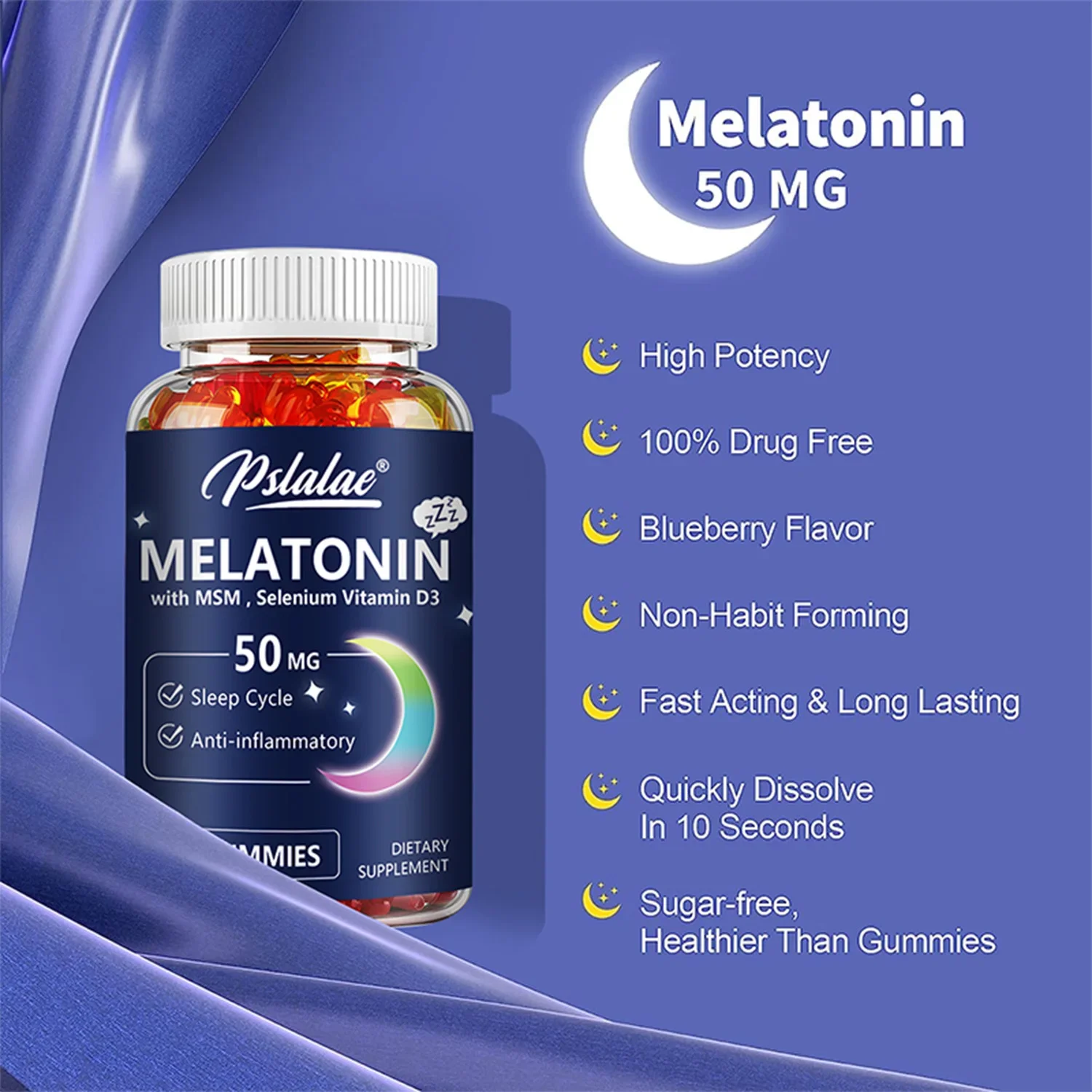 Melatonin Gummies 50 Mg - Improve Sleep Quality and Relaxation During Sleep