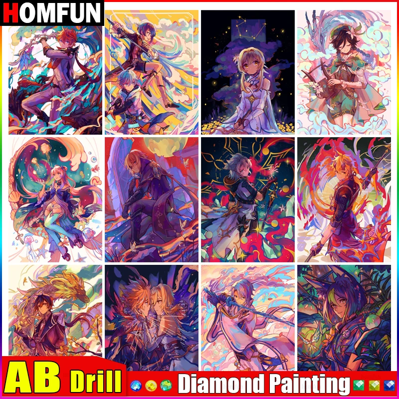 HOMFUN AB Art 5D Diy Diamond Painting 