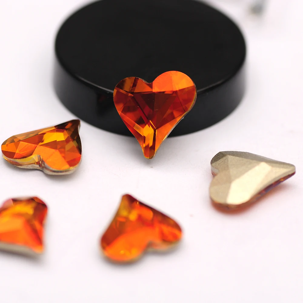 Süße Herz-Kristall-Strasssteine, mehrfarbiges Glas, DIY-Zubehör, lose Kleber auf Perlen zur Schmuckherstellung, Steine für Nagelzubehör – Detail 10