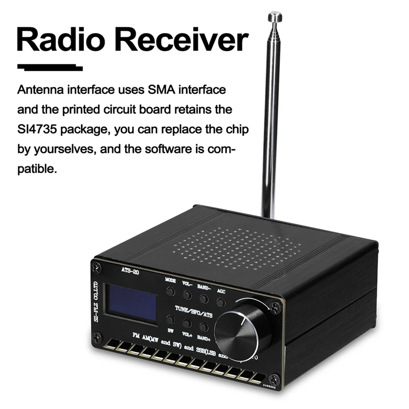 ATS-20 SI4732 Full Waveband Radio Receiver FM AM (MW And SW) SSB (LSB And USB) Covering Commercial Amateur Radio Bands