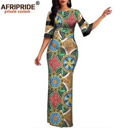 Vrouwen Afrikaanse Print Half Mouw Dashiki Maxi Bodycon Jurk Dashiki Ankara Party Jurken Voor Vrouwen Wax Batik Afripride A1925049