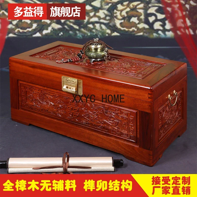 All Camphorwood Solid Wood Wedding Dowry Suitcase Wedding Storage Box Clothes Box