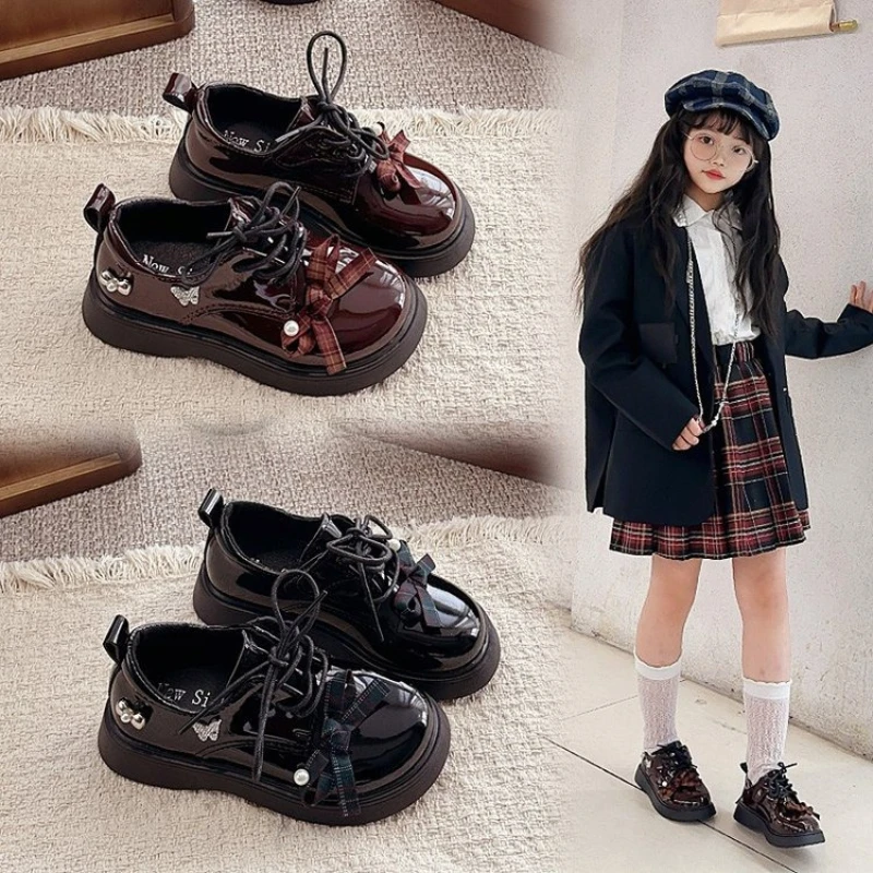 

Детские туфли Мэри Джейн для девочек, весенне-осенние, с бантом, нарядные, для школы, принцессы, свадьбы, вечеринки, в стиле Лолита, кожаные