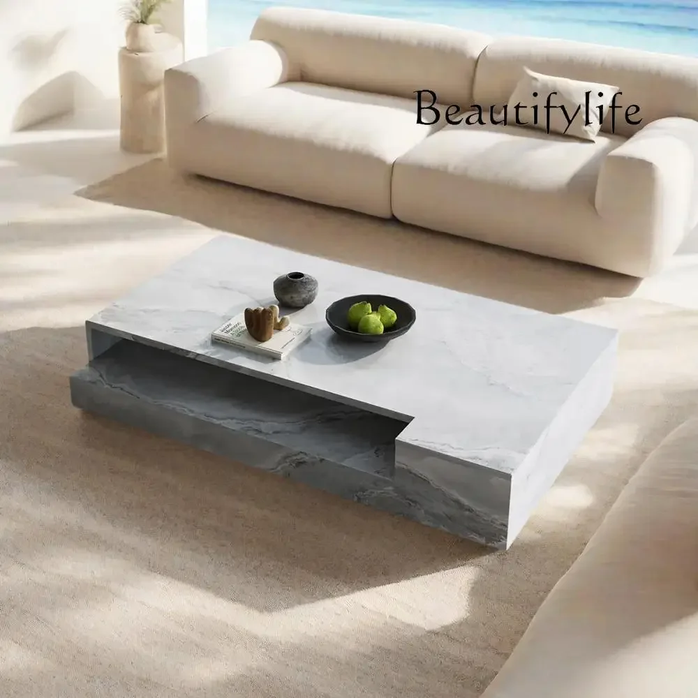 "Pink Jade Marble Coffee Table - Luxury Slate Stone Rectangular Designer Tea Table Custom Living Room Centerpiece"